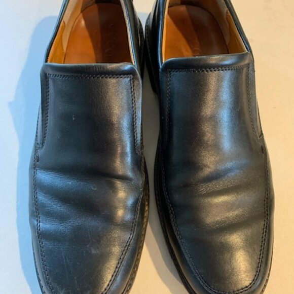 Ecco Men's Shock Point Black Leather Slip On Loafers 12 - Picture 5 of 6